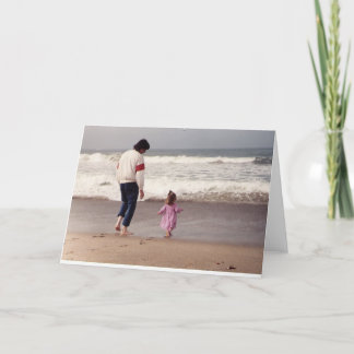Tarjeta de saludo de la playa Padre a Hija