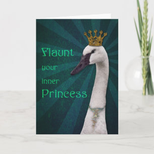 Tarjeta de saludo de la princesa cisne