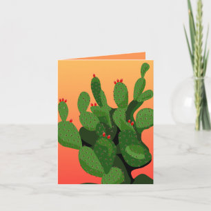 Tarjeta de saludo de la puesta de sol de Cacti Cac