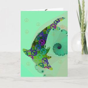 Tarjeta de saludo de la Shell Dolphin Peace Friday