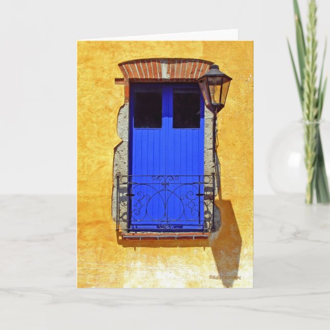 Tarjeta de saludo de la ventana azul (Anverso)