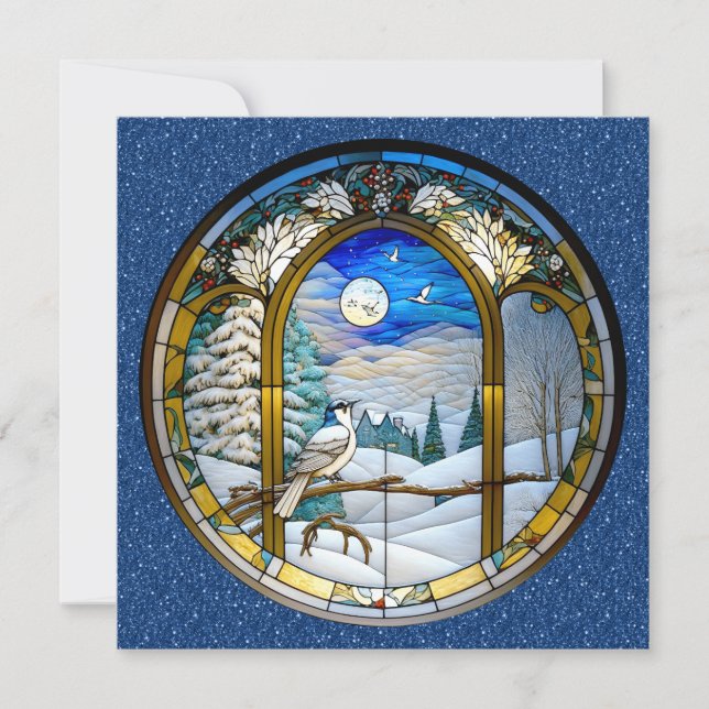 Tarjeta de saludo de la ventana de invierno (Anverso)