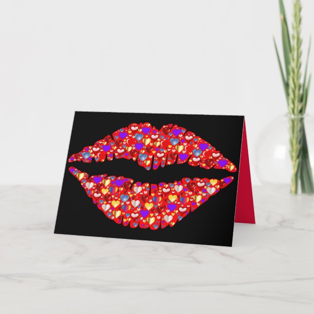 tarjeta de saludo de labios de amor (Anverso)