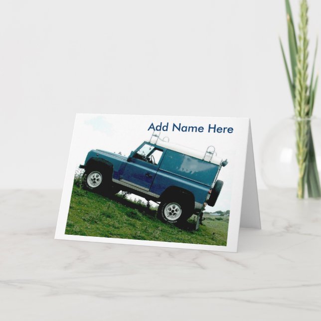 Tarjeta de saludo de Land rover (Anverso)