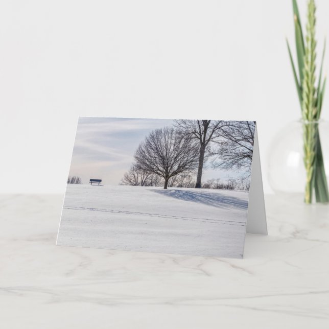 Tarjeta De Saludo De Las Colinas Cubiertas De Niev (Anverso)