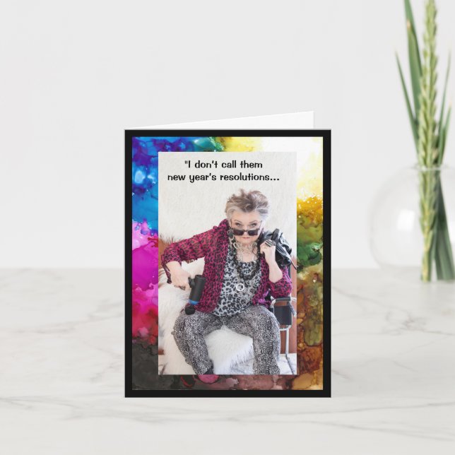 Tarjeta de saludo de las resoluciones de Año Nuevo (Anverso)