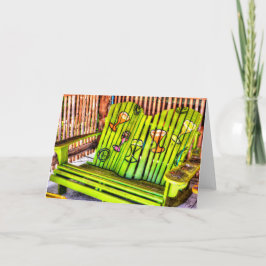 Tarjeta de saludo de las sillas tropicales