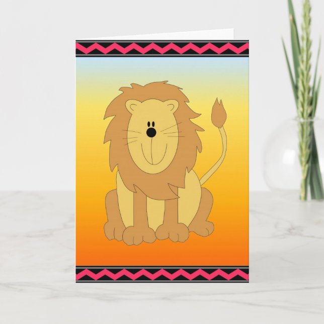 Tarjeta de saludo de león (Anverso)
