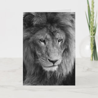 tarjeta de saludo de león masculino