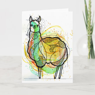 Tarjeta de saludo de Llama