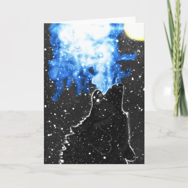 Tarjeta de saludo de lobo nativo americano (Anverso)