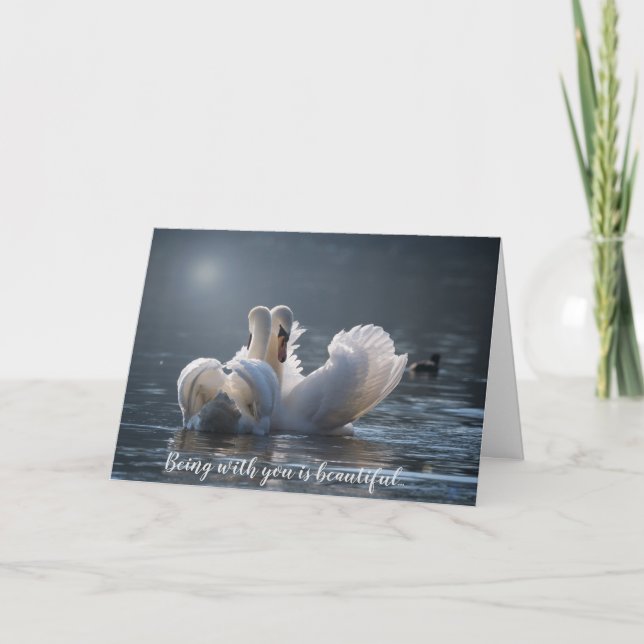 Tarjeta de saludo de los cisnes (Anverso)