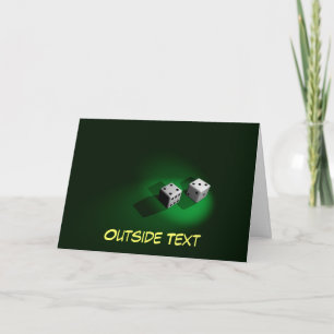 Tarjeta de saludo de los dados blancos afortunados