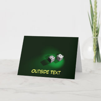Tarjeta de saludo de los dados blancos afortunados