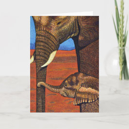 Tarjeta de saludo de los Elefantes Africanos