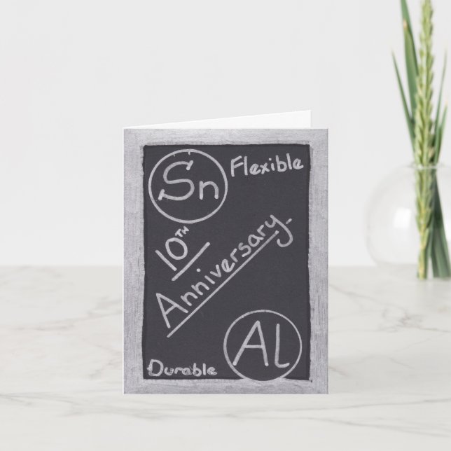 Tarjeta de saludo de los elementos del 10° anivers (Anverso)