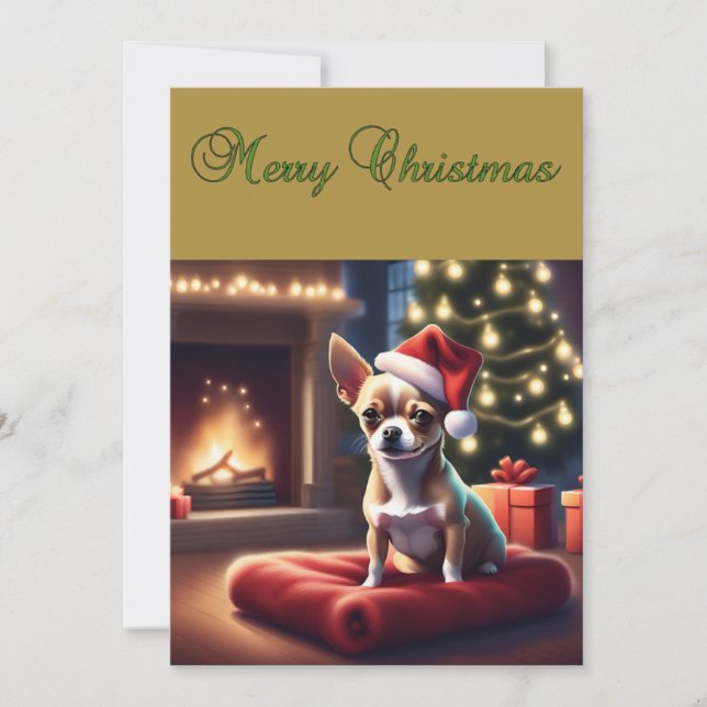 Tarjeta de saludo de los Navidades Chihuahua (Anverso)