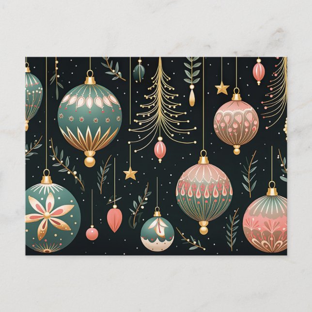 Tarjeta de saludo de los Navidades de Baubles fest (Anverso)