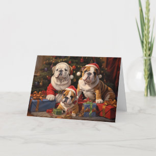 Tarjeta de saludo de los Navidades de Bulldoges de