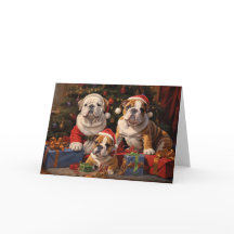 Tarjeta de saludo de los Navidades de Bulldoges de