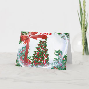 Tarjeta de saludo de los Navidades de diciembre