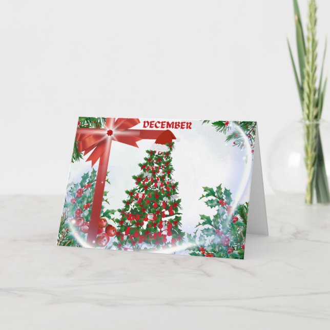 Tarjeta de saludo de los Navidades de diciembre (Anverso)