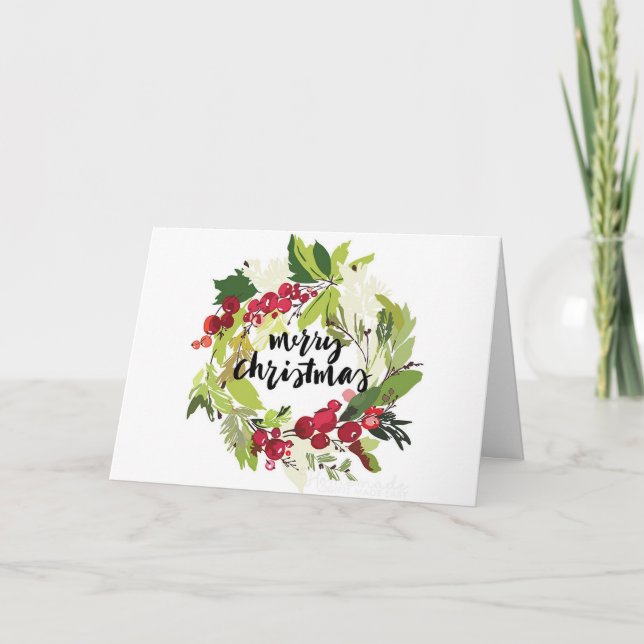 Tarjeta de saludo de los Navidades de "Holly Navid (Anverso)