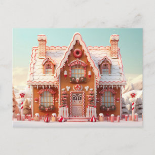 Tarjeta de saludo de los Navidades de la casa Cute