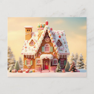 Tarjeta de saludo de los Navidades de la casa Cute