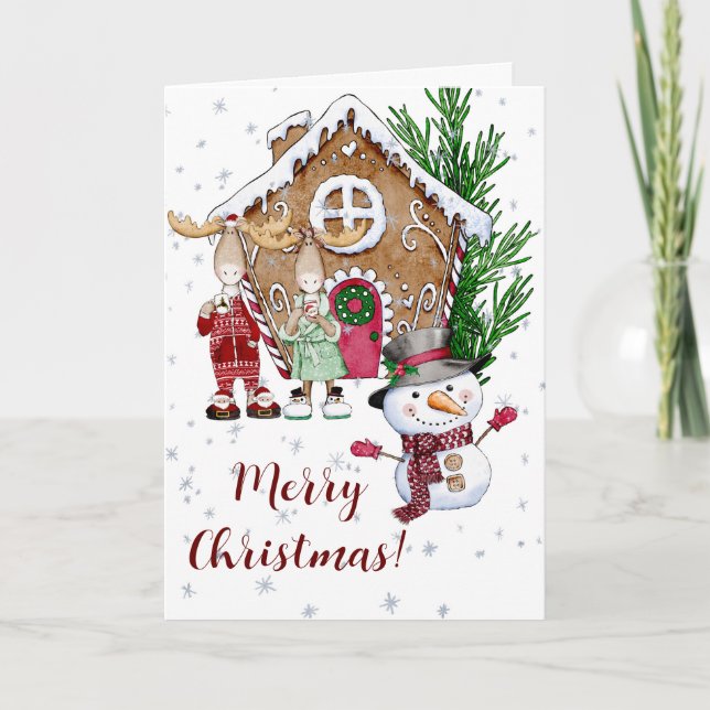 Tarjeta de saludo de los Navidades de la casa Ging (Anverso)