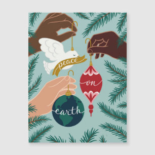 Tarjeta de saludo de los Navidades de la Paz en la