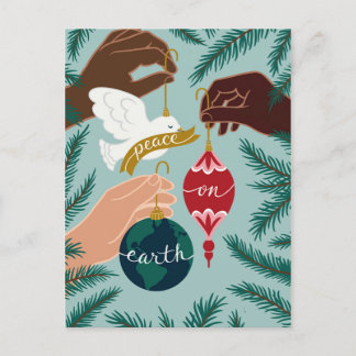 Tarjeta de saludo de los Navidades de la Paz en la