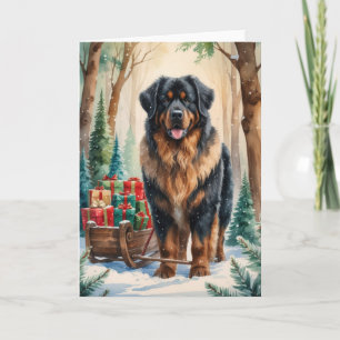 Tarjeta de saludo de los Navidades de Leonberger D