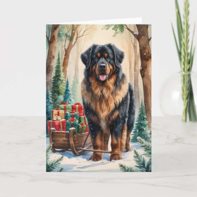 Tarjeta de saludo de los Navidades de Leonberger D (Anverso)