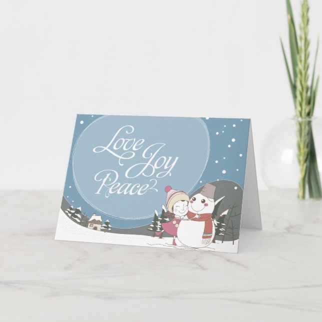 Tarjeta de saludo de los Navidades de Love Joy Pea (Anverso)