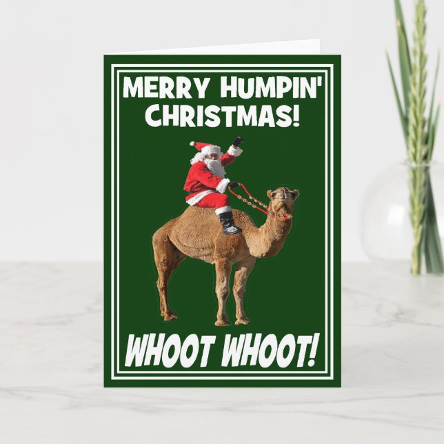 Tarjeta de saludo de los Navidades de Merry Humpin (Anverso)