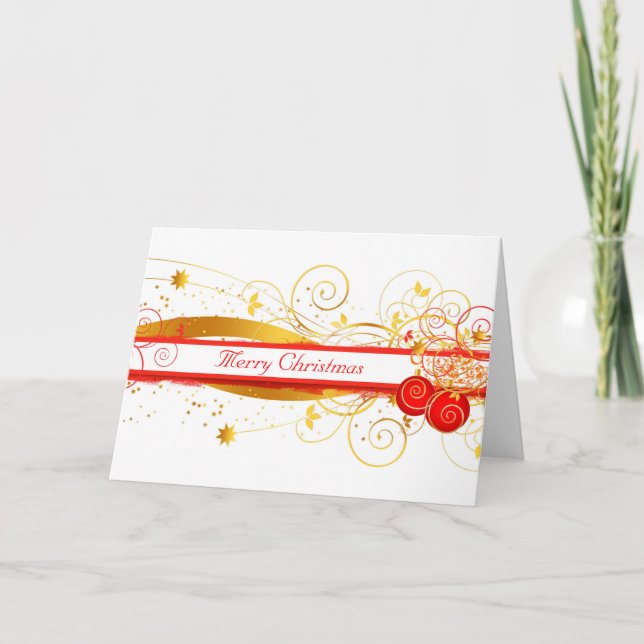 Tarjeta de saludo de los Navidades de oro (Anverso)