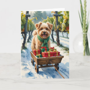 Tarjeta de saludo de los Navidades de perro de Spi