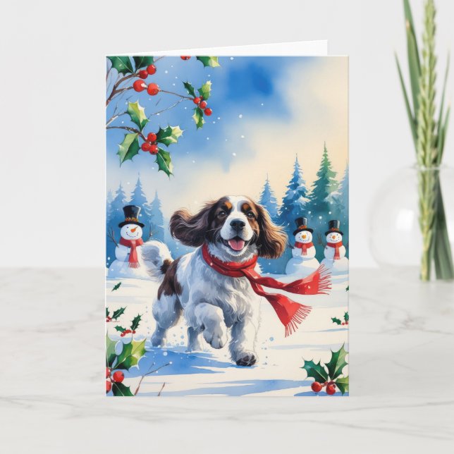 Tarjeta de saludo de los Navidades de perro de Wel (Anverso)