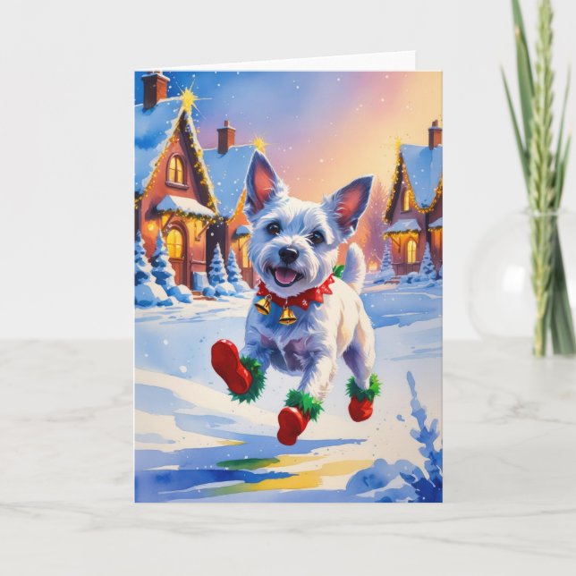 Tarjeta de saludo de los Navidades de perro del No (Anverso)