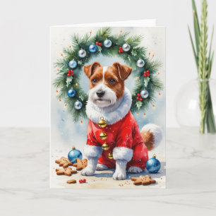 Tarjeta de saludo de los Navidades de perro del te