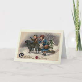 Tarjeta de saludo de los Navidades de "Perro que b