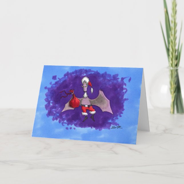 Tarjeta de saludo de los Navidades de Santa Bat (Anverso)
