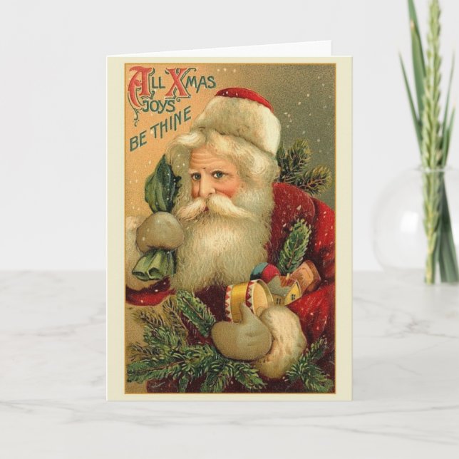 Tarjeta de saludo de los Navidades de Santa Claus  (Anverso)