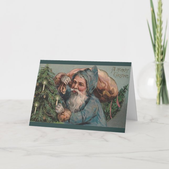Tarjeta de saludo de los Navidades de Santa Claus  (Anverso)