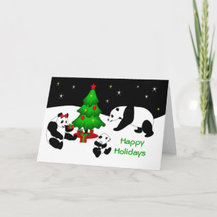 Tarjeta de saludo de los Navidades Panda