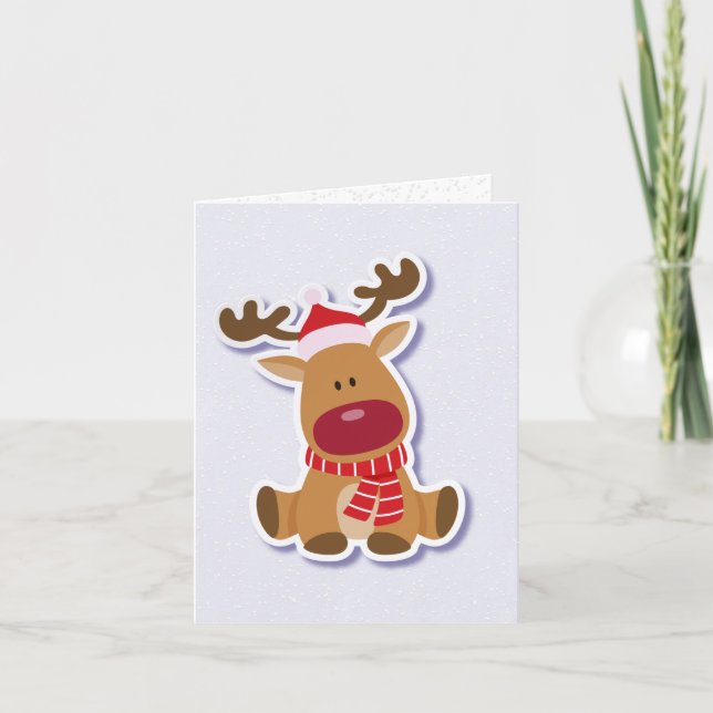 Tarjeta de saludo de los Navidades Rudolph (Anverso)