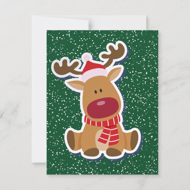 Tarjeta de saludo de los Navidades Rudolph (Anverso)
