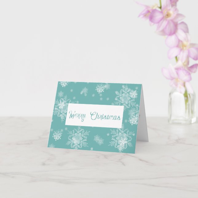 Tarjeta de saludo de los Navidades verde azulados  (Orquídea)