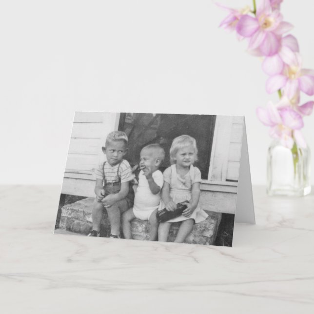 Tarjeta de saludo de los pasos traseros (Orquídea)